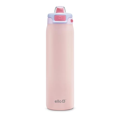 Ello Pop & Fill Insulated Stainless Steel Water Bottle with Quick Fill Lid, Leakproof Locking, Sip or Chug Spout, BPA-Free, Double Wall Vacuum Insulated for Sports, Travel & School- 22oz / 32oz / 40oz - color: Heavenly Hues, style: 22oz
