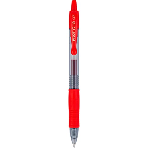 PILOT G2 Premium Gel Roller Pens,Fine Point 0.7 mm,Red Pens - Ideal for School,Journaling & Office Writing,(Pack of 8) - color: Red (Pack of 8)