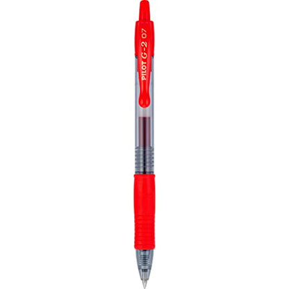 PILOT G2 Premium Gel Roller Pens,Fine Point 0.7 mm,Red Pens - Ideal for School,Journaling & Office Writing,(Pack of 8) - color: Red (Pack of 8)