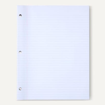 Amazon Basics Loose Leaf Paper, College Ruled Reinforced, 150 Sheets, 11" x 8.5", White, No Binding