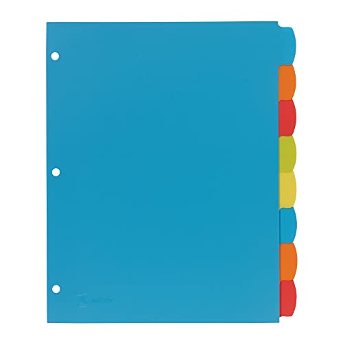 Avery Big Tab Write & Erase Durable Plastic Dividers for 3 Ring Binders, 8-Tab Sets, Bright Multicolor, 24 Sets, 192 Divider Tabs (16130) - size: 8 tab, style: 24 Sets