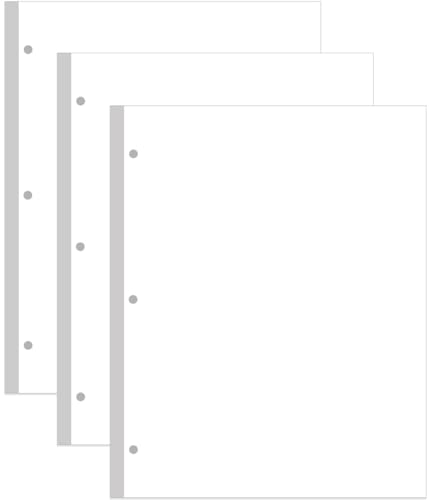 (3-Pack) A4 Blank Paper Refills, 300Sheets / 600Pages Print/Loose-Leaf Paper, 3-Hole, 100gsm, White, 8.5'' x 11'' - style: 3-Hole