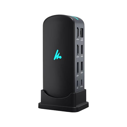 Type C 14 in 1 Wozoyo Docking Station, PD 100W, 2X4K@60Hz HDMI, 4K DisplayPort, 2XType-C 10Gbps, USB 10Gbps, Gigabit Ethernet, AUX Port, Compatible Thunderbolt 4, macOS, Windows, Android & iOS - style: 14-in-1