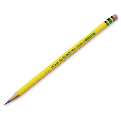 Ticonderoga Wood-Cased Pencils, Unsharpened, #4 2H Extra Hard, Yellow, 12 Count - size: 12 Count (Pack of 1), style: #4 2H Extra Hard