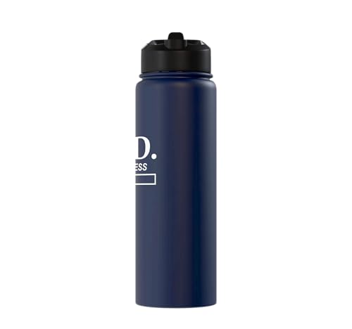 PhD in Progress Doctorate Student PhD Candidate Future Dr Stainless Steel Insulated Water Bottle - color: Navy Blue