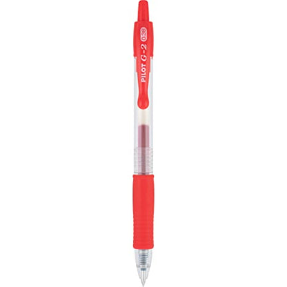 Pilot G2 Premium Gel Roller Pens, Ultra Fine Point 0.38 mm, Red Pens, Pack of 12 - Ideal for School, Journaling & Office Writing - color: Red Ink, size: 12 Count (Pack of 1)