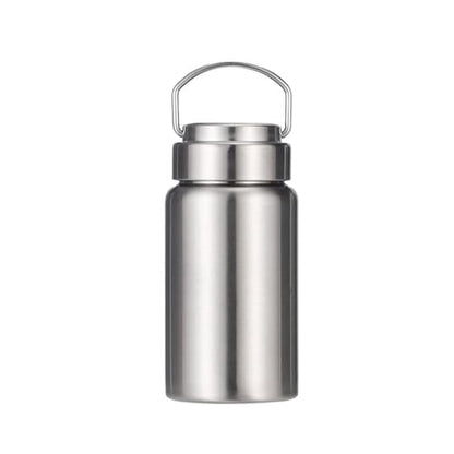 CDJ 12 oz Vacuum Insulated Stainless Steel Water Bottle with Handle, Leak-Proof Double Walled Water Bottle, Reusable and Portable, Metal Water Bottle for School, Hiking, Camping - size: 12 Ounces