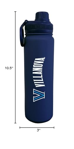 The Fanatic Group Villanova Wildcats Dual Walled Stainless Steel Sports Bottle, Design 1 - Navy