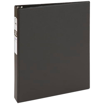 Avery Standard 3 Ring Binder, 1" Round Rings, 175-Sheet Capacity, 1.4 Inch Wide Spine, 1 Black Binder, Ideal for Lightweight Organization and Occasional Referencing (03301) - size: 1", style: Classic