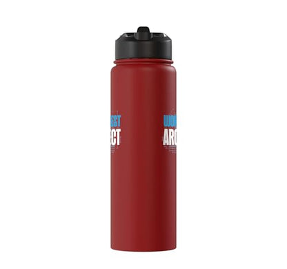 Architect Student Architecture World's Best Architect Stainless Steel Insulated Water Bottle - color: Red