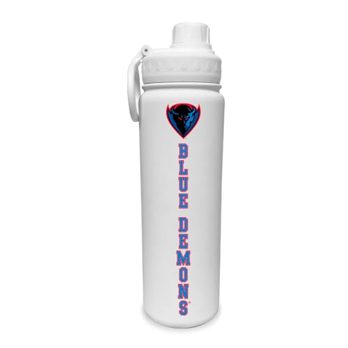 DePaul Water Bottle - Double Walled Stainless Steel 24 oz Keeps Drinks Cold or Hot - color: DePaul