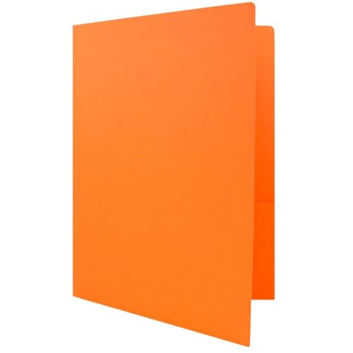LUXPaper 9" x 12" Presentation Folders | Two Pocket | Mandarin Orange | 100lb. Cover | 10 Qty - color: Mandarin