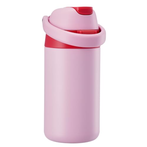 Fijinhom 12 oz Toddler Water Bottle with 2-in-1 Lid, 304 Stainless Steel Insulated Bottle, Kids Water Bottle for School Boys Girls, Leak-Proof Great for Sport, Travel & Gift, - color: Pink