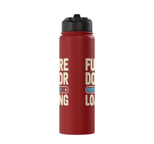 Future Doctor Loading Med Student Progress Bar Stainless Steel Insulated Water Bottle - color: Red