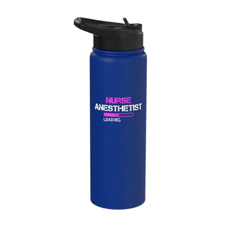 nurse anesthetist loading - future crna nursing student Stainless Steel Insulated Water Bottle - color: Royal Blue