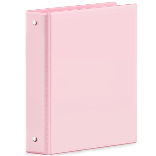 SUNEE 3 Ring Binder 1.5 Inch 1 Pack, Clear View Binder Three Ring PVC-Free (Fit 8.5x11 Inches) for School or Office Supplies, Pink - color: Pink, size: 1.5 Inch