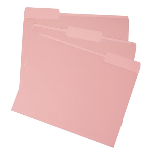 pmybupo Pink File Folders with Tabs –Colored File Folders,1/3 Cut Top Tabs,Letter Size,Durable 11pt Paper,Two Tone, Assorted Colors,Bulk 18 Pack - color: 2444u