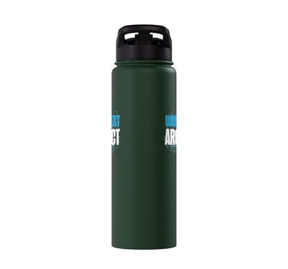 Architect Student Architecture World's Best Architect Stainless Steel Insulated Water Bottle - color: Dark Green