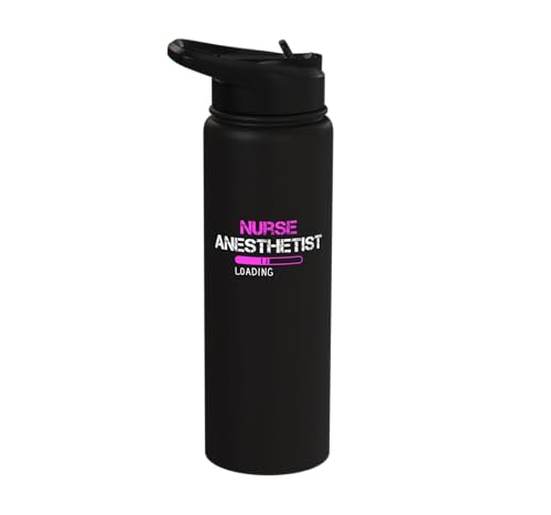 nurse anesthetist loading - future crna nursing student Stainless Steel Insulated Water Bottle - color: Black