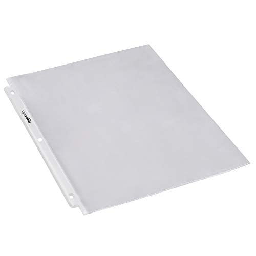 Amazon Basics Heavy Duty Sheet Protectors for 3 Ring Binder, Top Loading, 8.5 x 11 inch Letter Size, Clear, 100-Pack - size: 100 Pack, style: Clear Finish