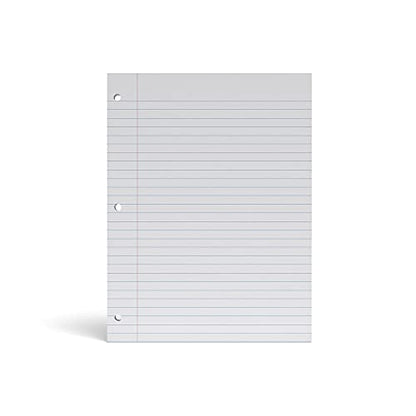 STAPLES Reinforced Filler Paper, 8” x 10.5”, Wide Ruled, 100 Sheets/Pack, 12‑Pack - size: 8'' x 10.5'', style: 1,200 Sheets