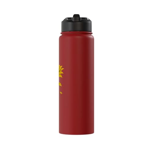 Occupational Therapy Sunflower OTA Occupational Therapist Stainless Steel Insulated Water Bottle - color: Red