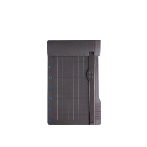 Paper Cutter Mini Paper Trimmer Guillotine Cutter 6 Inch (160mm) Grid Line Panel Scale Paper Cutter for Craft Paper Photo and Cardstock Label Craft Supplies for Office Home School (Dark Grey) - color: Dark Grey