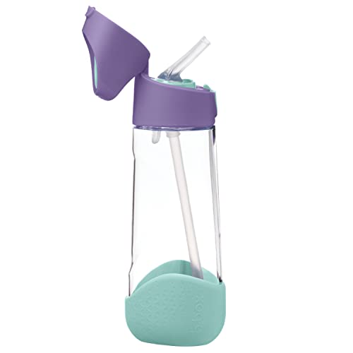 b.box 20oz Tritan Kids Water Bottle - Kids Water Bottle w/Straw for School, Sports, Daycare - Leakproof - Ergonomic Triangle Grip - Dishwasher Safe, BPA Free, PFAS Free - Lilac Pop - color: Lilac Pop, size: 20 Ounces