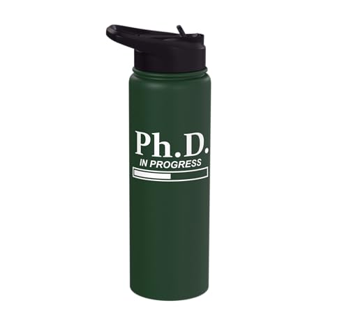 PhD in Progress Doctorate Student PhD Candidate Future Dr Stainless Steel Insulated Water Bottle - color: Dark Green
