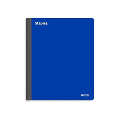 Staples Premium 3-Subject Notebook, 8.5" x 11", College Ruled, 150 Sheets, Blue - size: 1 Pack