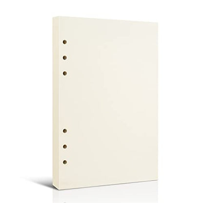 A5 Blank Refill Paper for 6-Ring Binders Planner Traveller Journal Notebook Dairy,Filler Paper Insert, 80 Sheets 160 Pages, Blank - color: White