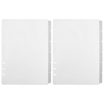 2 Pack A5 Pocket Dividers for 6 Ring Binder with 6 Tabs, Clear Side Open Organizer Sleeves for Cash, Cards, Photos - size: A5