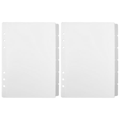 2 Pack A5 Pocket Dividers for 6 Ring Binder with 6 Tabs, Clear Side Open Organizer Sleeves for Cash, Cards, Photos - size: A5