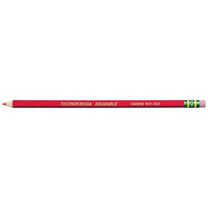 TICONDEROGA Erasable Checking Pencils, Pre-Sharpened with Eraser, Red, Pack of 2 (13901) - style: 2 Count, Red