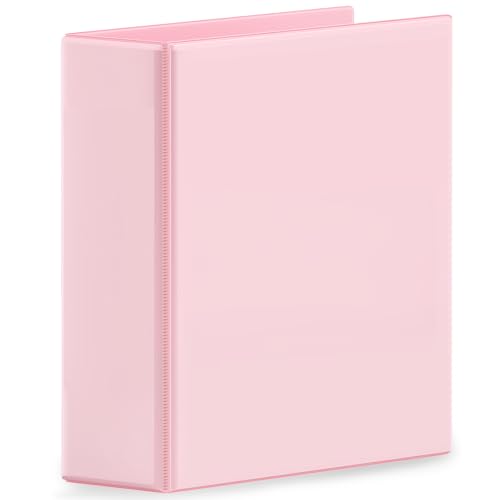 SUNEE 3 Ring Binder 3 Inch 1 Pack, Clear View Binder Three Ring PVC-Free (Fit 8.5x11 Inches) for School or Office Supplies, Pink - color: Pink, size: 3 Inch