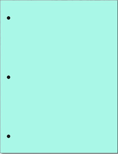 Copy Printing and Writing Colored Paper, 20 Pound - 75 Gsm, 3 Hole Punch, 500 Sheets per Ream. (Turquoise) - color: Turquoise