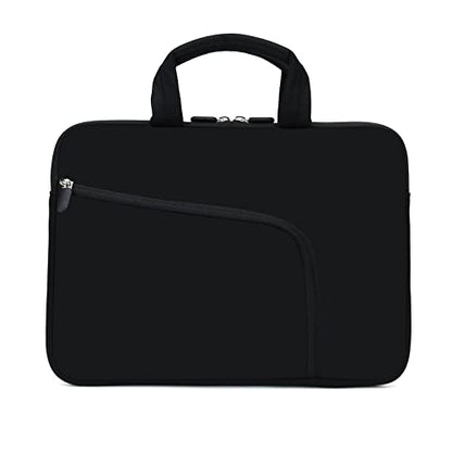 11.6" 12.2 inches Laptop Sleeve Chromebook Case Ultrabook Case Notebook Sleeve Tablet Case Neoprene Handle Sleeve for Men Women, Two Pockets Fit Apple MacBook Air Samsung Acer HP DELL(Black) - color: Black