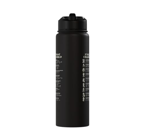 Famous Math Equations Physics Science History Teacher Stainless Steel Insulated Water Bottle