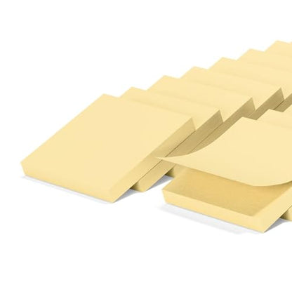 Staples Sticky Notes, 3" x 3", Yellow, Recycled Paper, 1800 Sheets – Eco‑Friendly Self‑Stick Notes for Home, School & Office - size: 3'' x 3'', style: 18 Pack