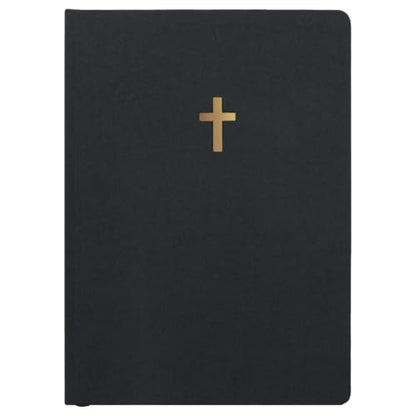 Sweet Water Decor Bible Study Journal with Ribbon Bookmark, Notebook for Church Sermon Notes, 112 Ruled Pages for Writing, Grey Fabric Hardcover with Gold Foil, Christian Gift for Women - style: Bible Study