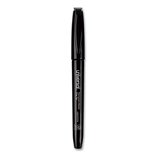 Universal UNV07074 Fine Bullet Tip Pen-Style Permanent Marker - Black (60/Pack) - size: 1 Count (Pack of 1)