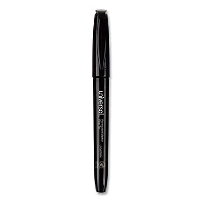 Universal UNV07074 Fine Bullet Tip Pen-Style Permanent Marker - Black (60/Pack) - size: 1 Count (Pack of 1)