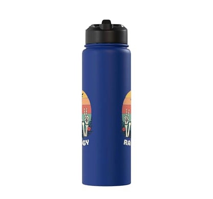 Funny Radiology Student Graduation Xray Technician Men Women Stainless Steel Insulated Water Bottle - color: Royal Blue