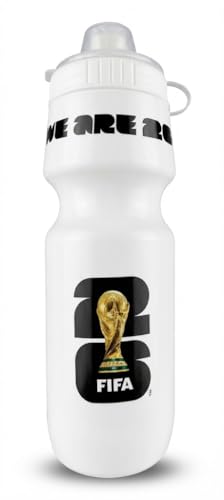 Official FIFA World Cup 2026 Edition 24oz Refillable Squeeze Water Bottle | BPA-Free, Reusable, Pull-Top Cap, Designed for Everyday Use - color: White
