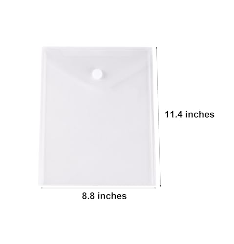 8.5 x 11 Vertical Clear Letter Sized Plastic Envelopes Document File Storage Holder 20 Pack Hook Loop Closure - color: 20 Pack
