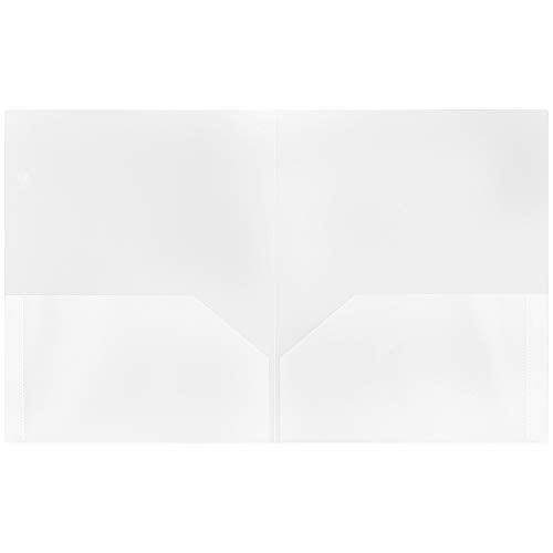 JAM PAPER Plastic 2 Pocket POP Folders - Durable School Folders - Clear - 6/Pack - color: Clear, size: 6 Per Pack