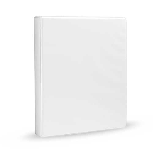 Amazon Basics 3-Ring Binder, 1-Inch, Customizable, with Pockets for Organization, White, 1-Pack - size: 1-Pack
