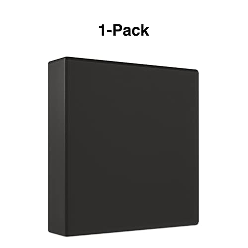 Staples Economy 2" 3‑Ring View Binders, D‑Ring, Black, Clear Overlay for Custom Covers, Holds Up to 480 Sheets – 3/Pack - color: Black, size: 3 Pack, style: 2'' Inch