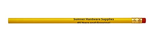 Pencil Guy Promotional Personalized Imprinted School Bus Yellow Round Pencils 144 to a box. 19 color(s) to choose from! - color: School Bus Yellow, size: 1 Count (Pack of 144)