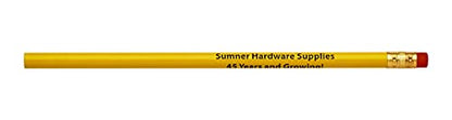 Pencil Guy Promotional Personalized Imprinted School Bus Yellow Round Pencils 144 to a box. 19 color(s) to choose from! - color: School Bus Yellow, size: 1 Count (Pack of 144)